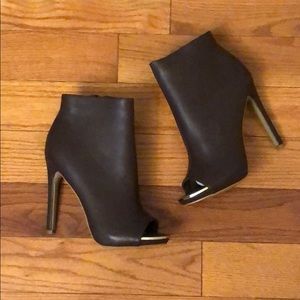 New peep toe booties